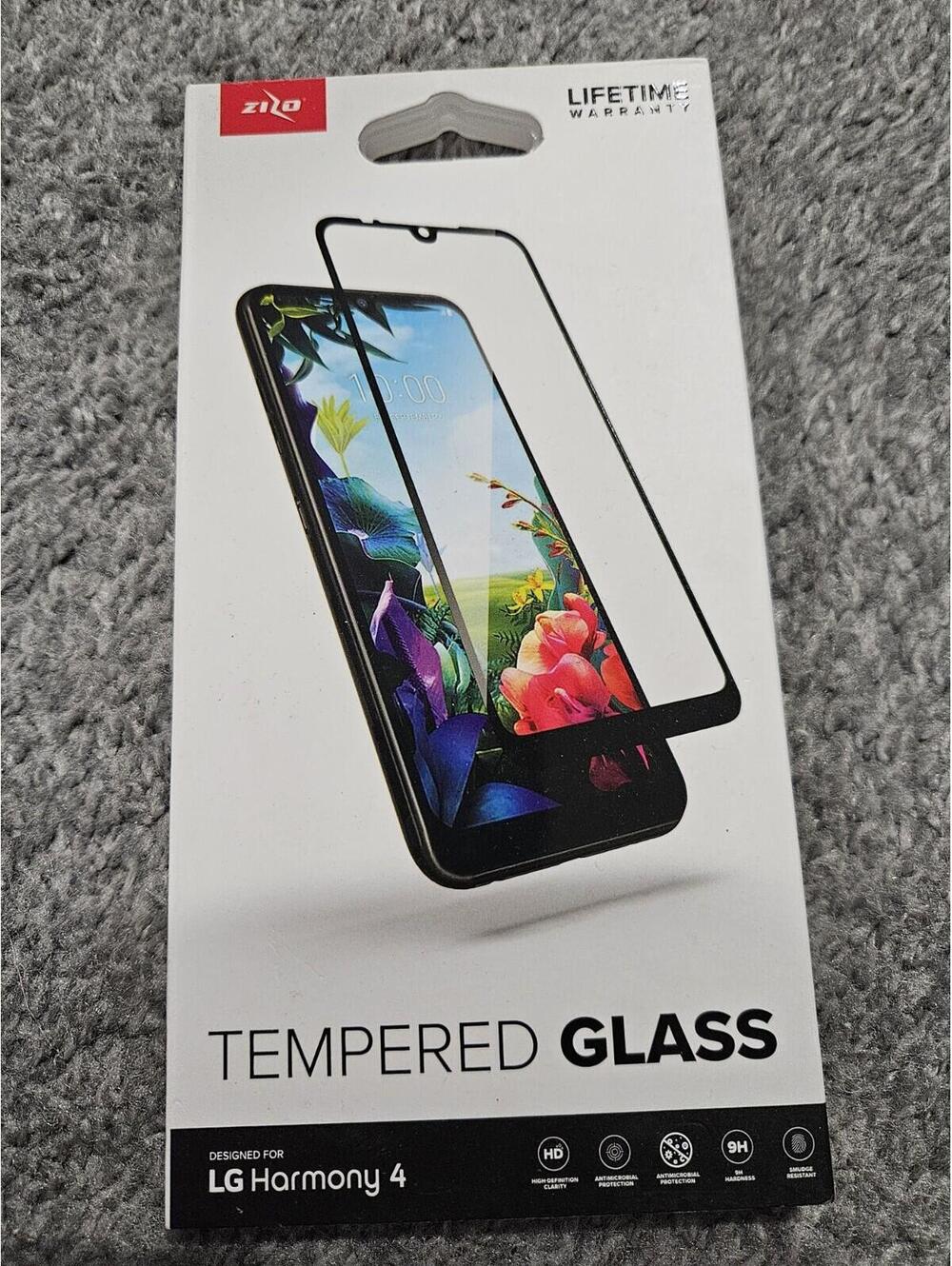 For LG Harmony4 Tempered Glass Screen Protector Black